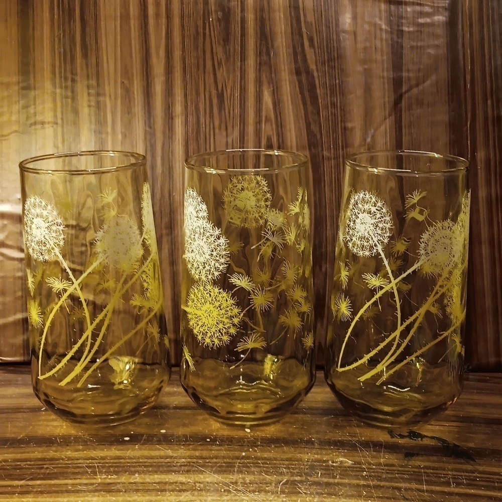 Vintage mcm dandelion amber gold glasses
